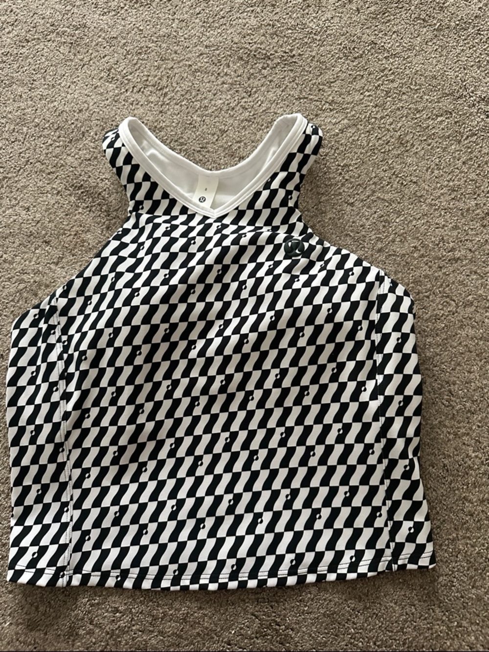 lululemon athletica Black and White Geometric Racerback Tank